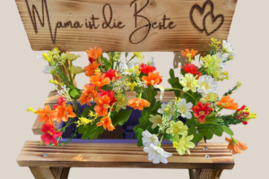 Personalisierte Blumenbank