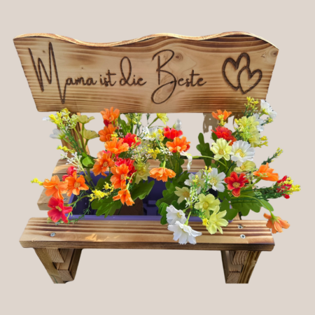 Personalisierte Blumenbank